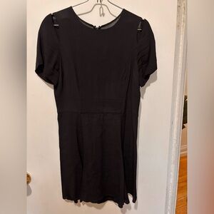 Reformation black short sleeve skater dress